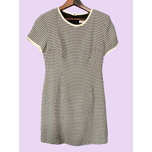 Vintage Mini Black & White Gingham Short Sleeve Lined Dress Size 4